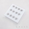 DIMENSIONAL MULTI CZ STAR POLISH 316L SURGICAL STEEL L-SHAPE NOSE BOX